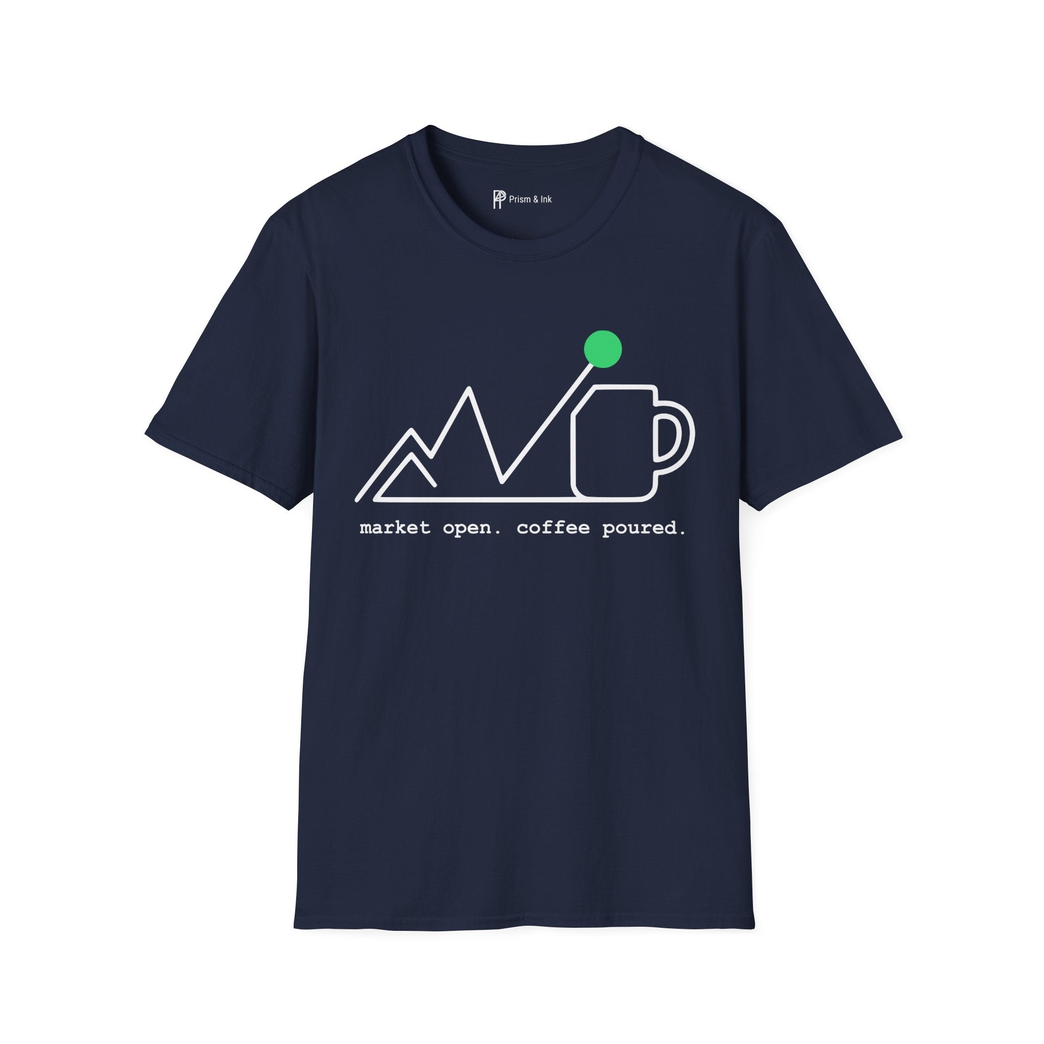 Market Open T-Shirt — Minimalist Stock Chart & Opening Bell Ritual Art