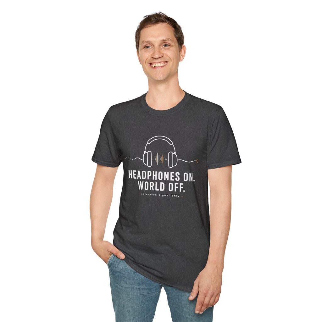 Headphones On World Off Introvert Music T-Shirt
