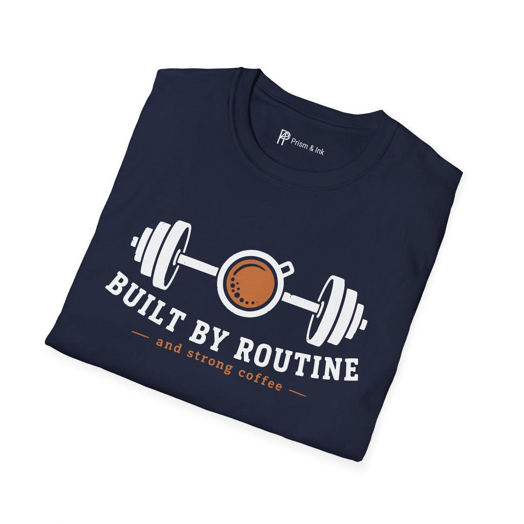 Built By Routine Strong Coffee Gym Fitness T-Shirt