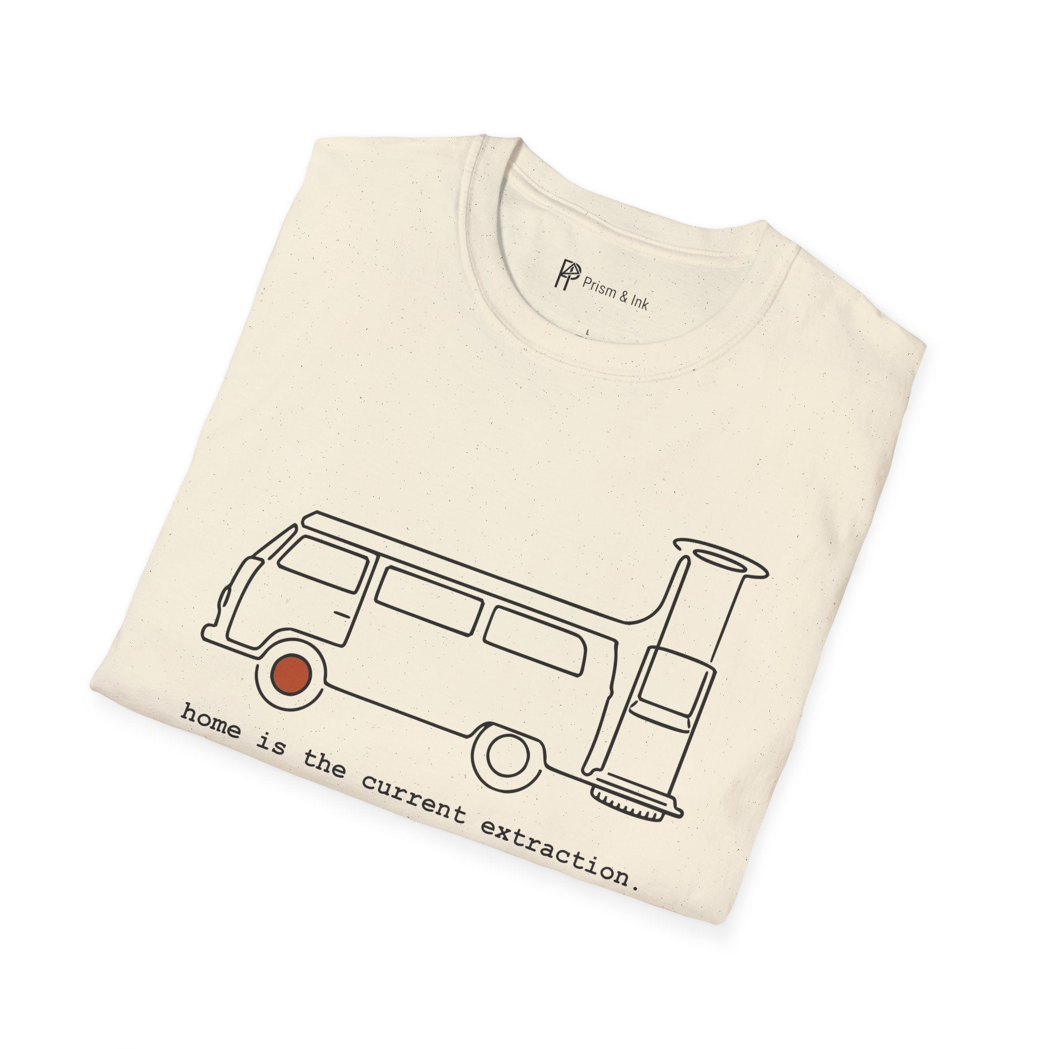 Van Life Exploration T-Shirt — Minimalist Camper & AeroPress "Anywhere" Art