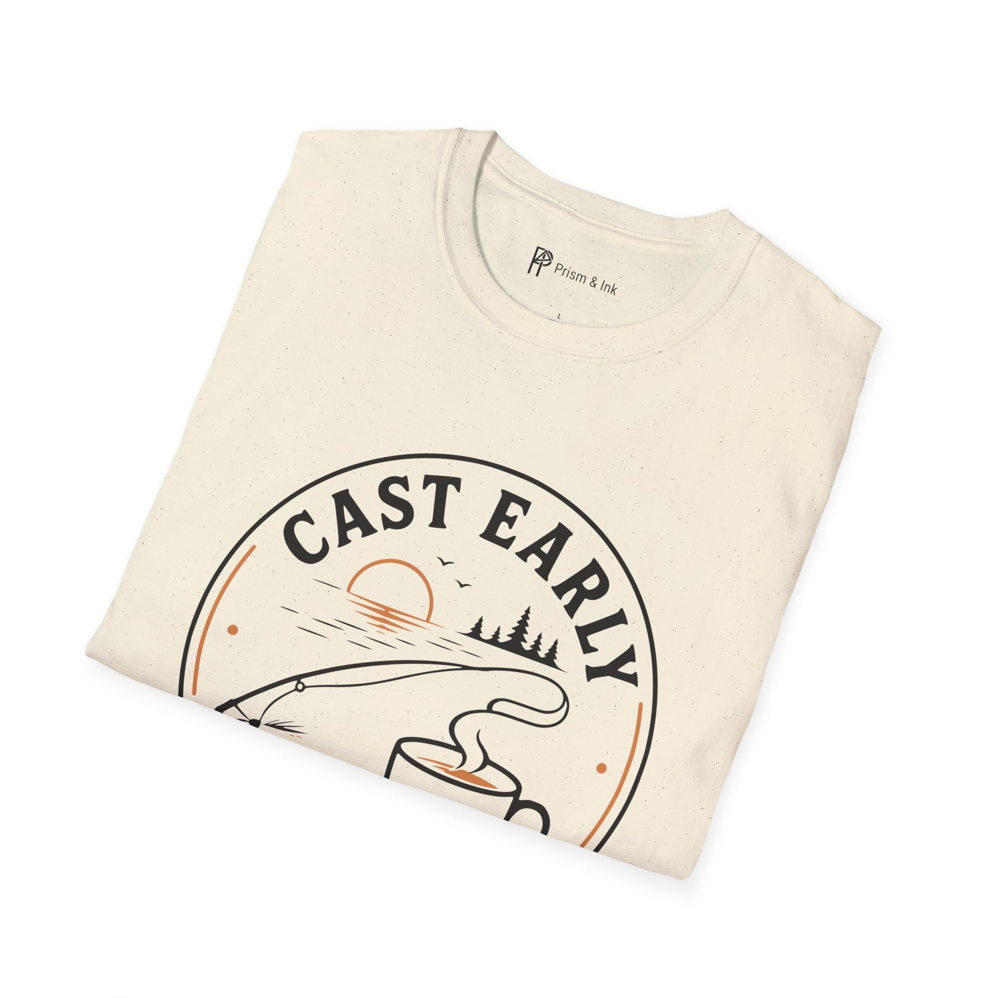 Cast Early Pour Slow Fishing Coffee T-Shirt