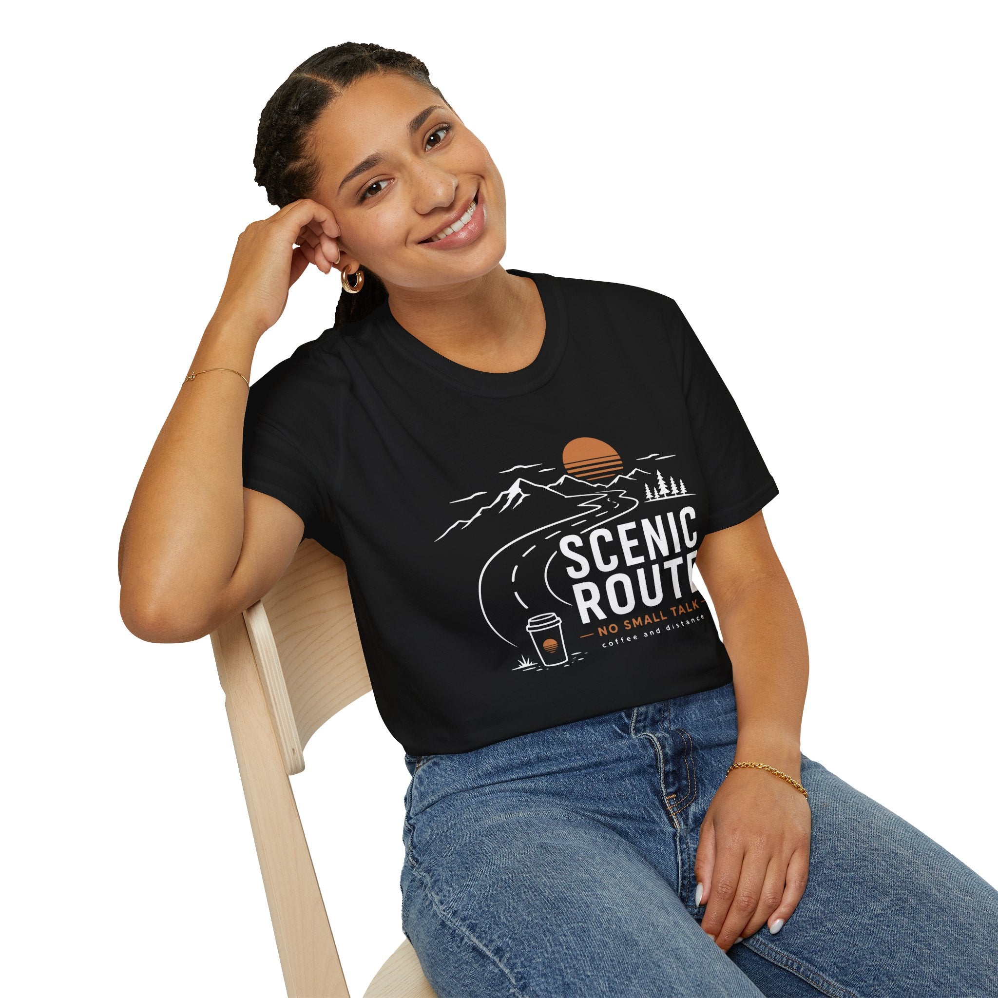 Scenic Route No Small Talk Coffee Roadtrip T-Shirt