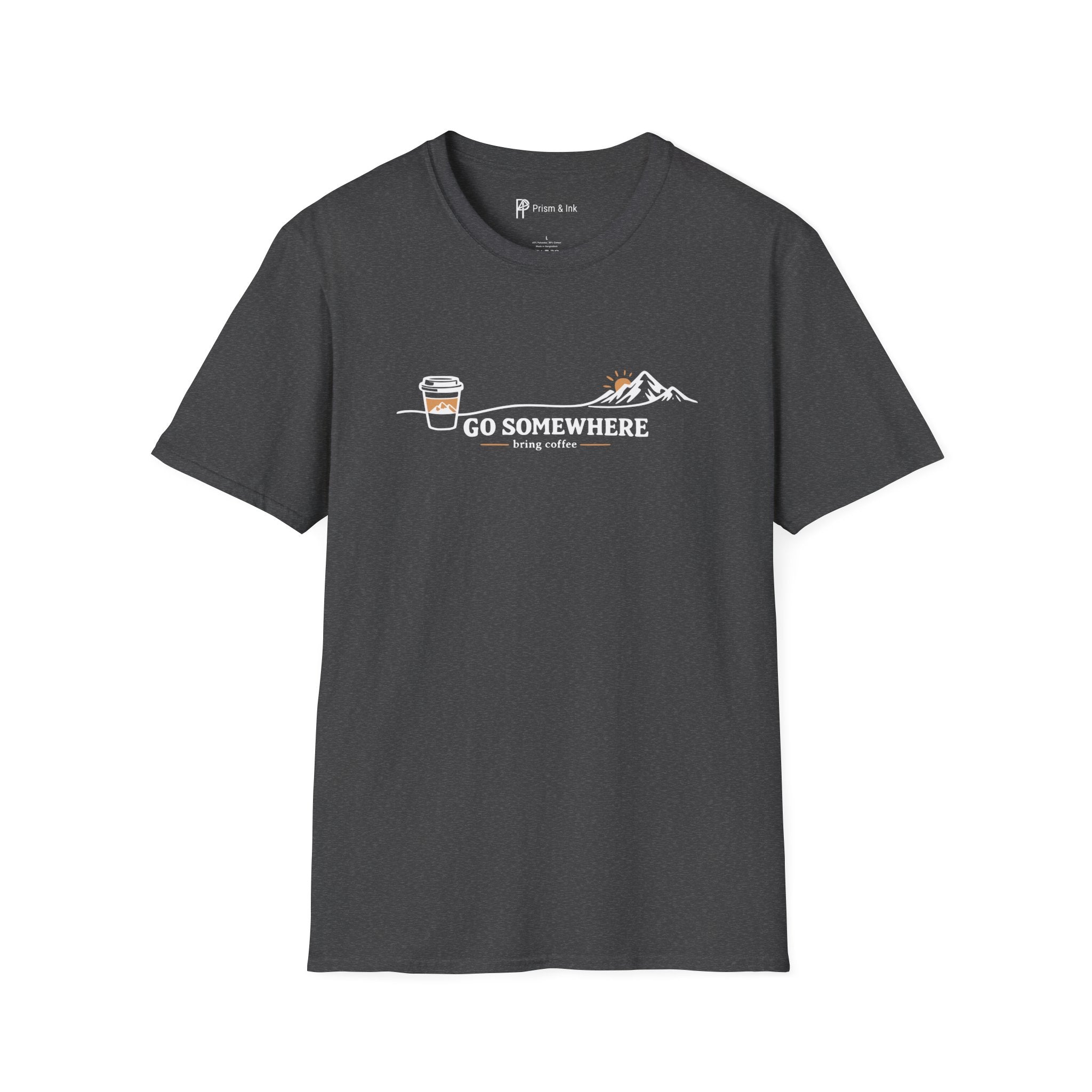 Go Somewhere Mountain Peak Expedition Coffee T-Shirt