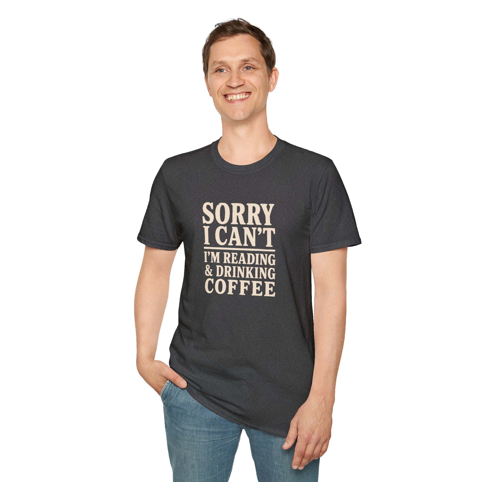 Sorry I Can't Reading and Drinking Coffee Book Lover T-Shirt