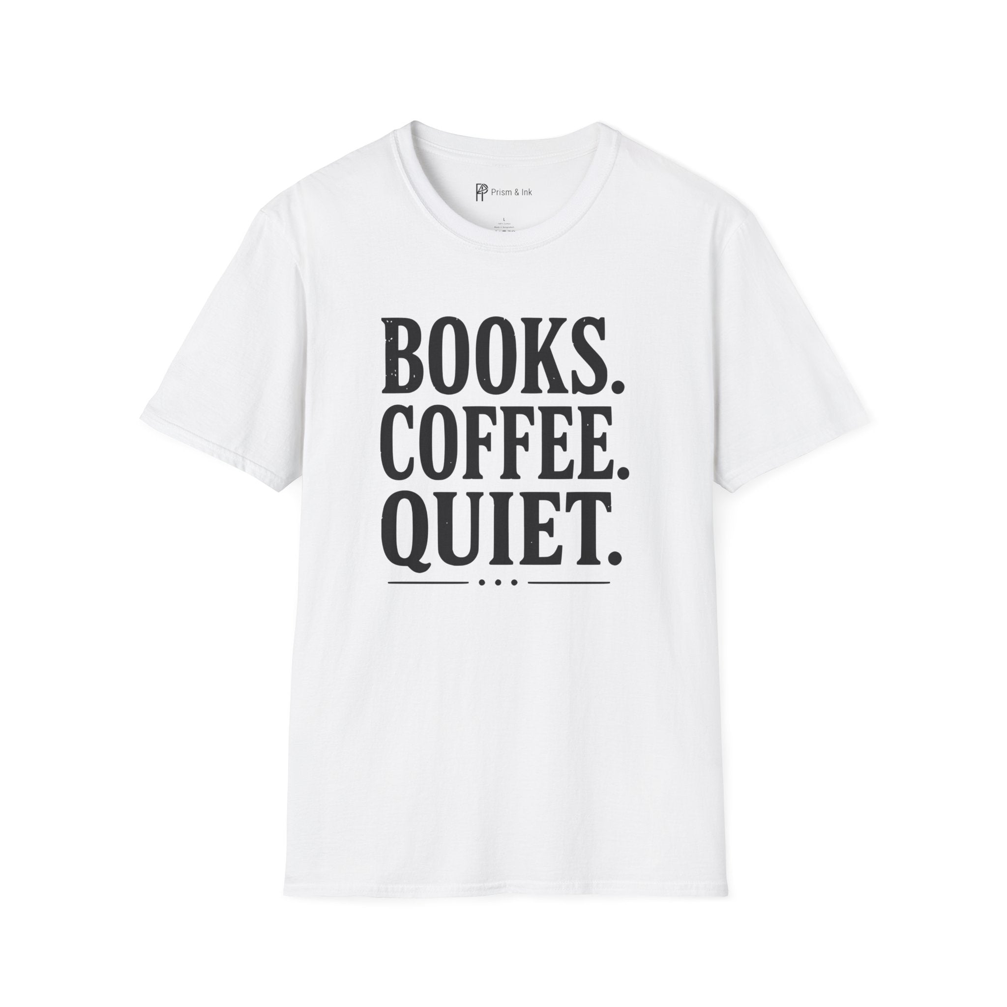 Books Coffee Quiet Minimalist Introvert T-Shirt