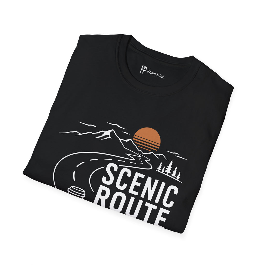 Scenic Route No Small Talk Coffee Roadtrip T-Shirt