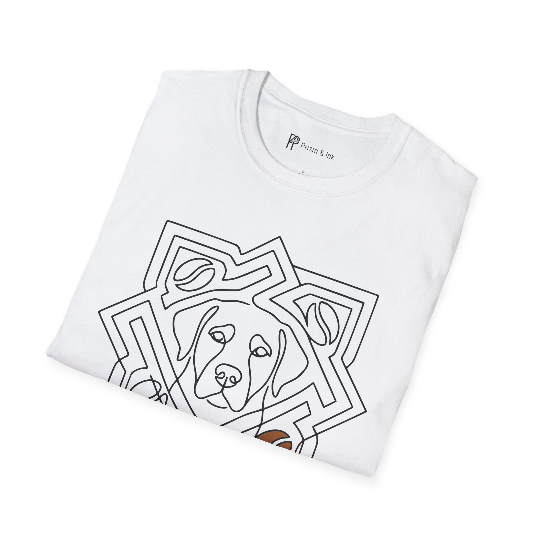 Pattern of Love Minimalist Dog & Coffee Bean T-Shirt