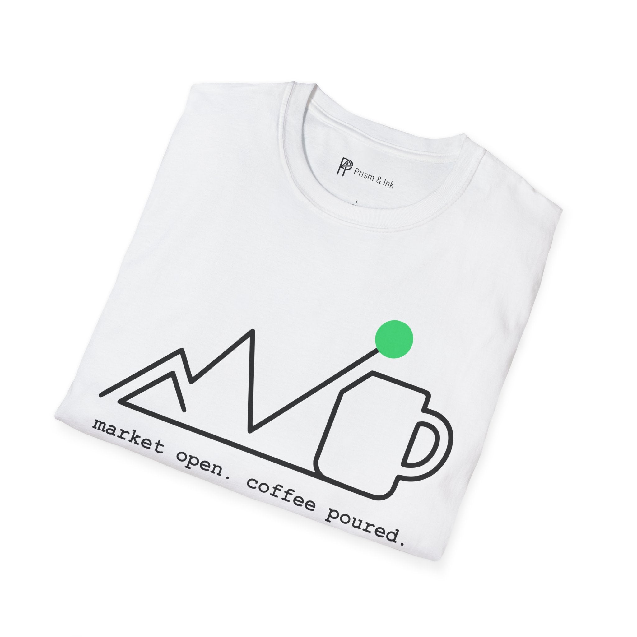 Market Open T-Shirt — Minimalist Stock Chart & Opening Bell Ritual Art