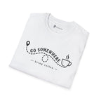 Go Somewhere Map Pin Path Coffee Travel T-Shirt