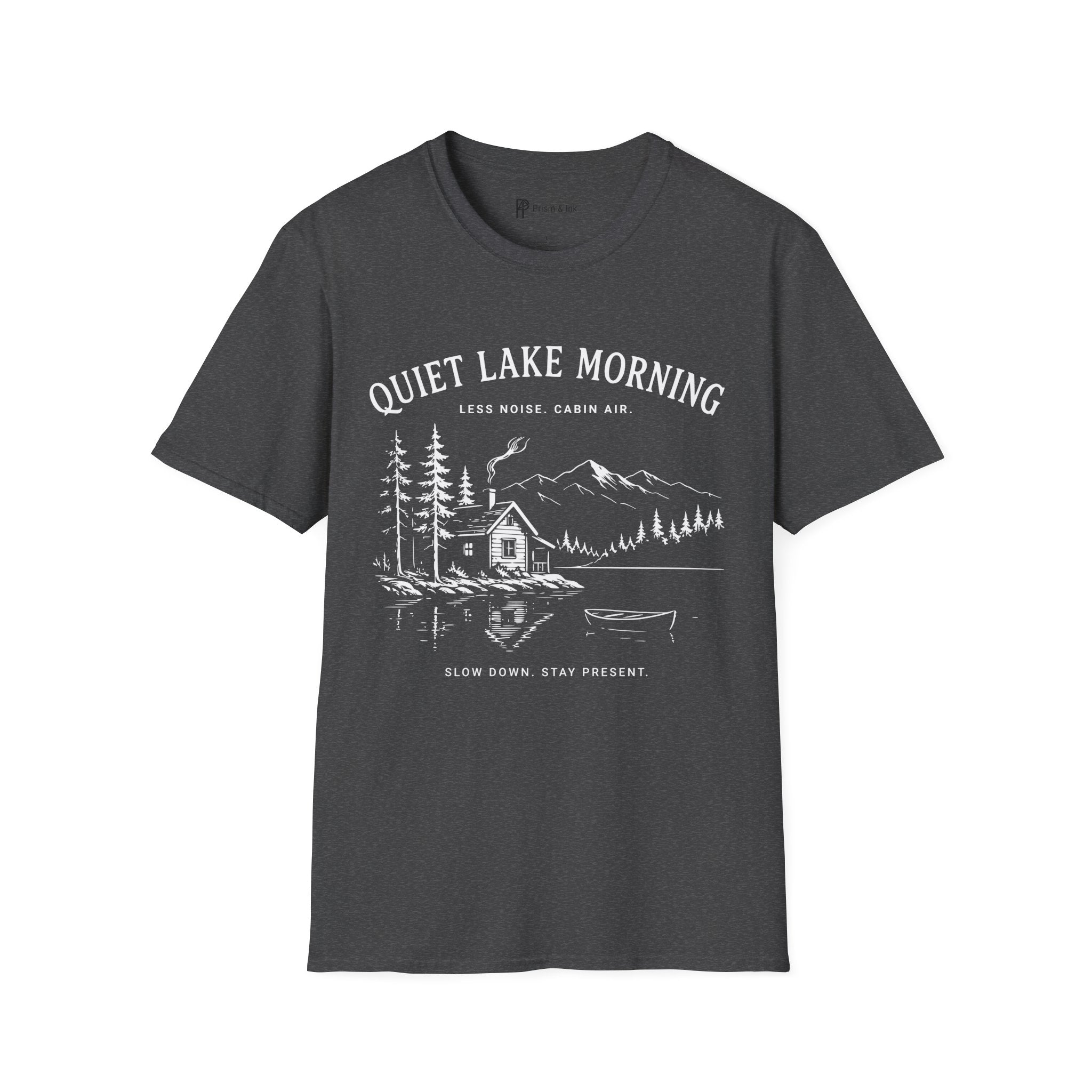 Quiet Lake Morning Cabin T-Shirt