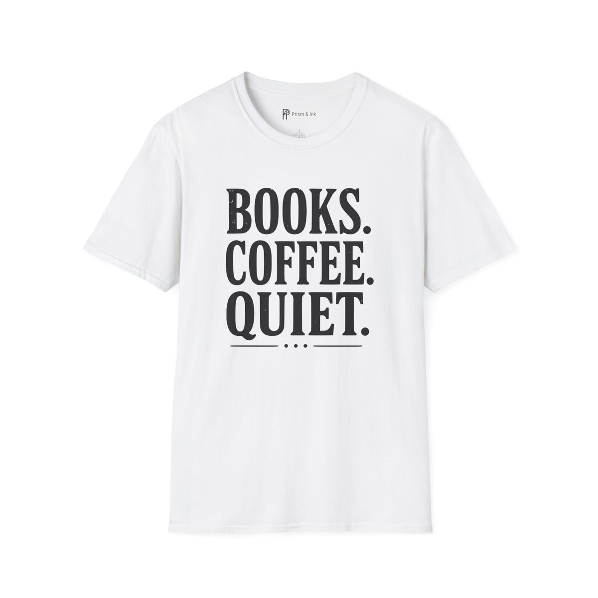 Books Coffee Quiet Minimalist Introvert T-Shirt