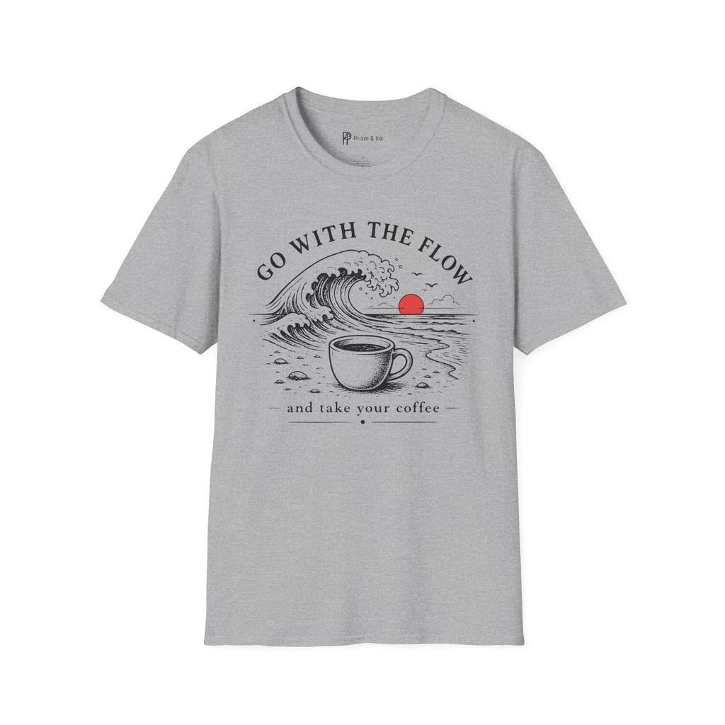 Go With The Flow Great Wave Coffee T-Shirt