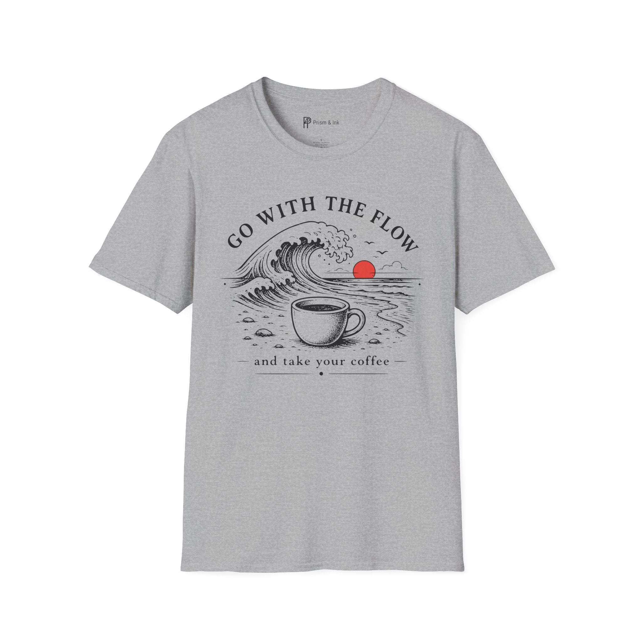 Go With The Flow Great Wave Coffee T-Shirt