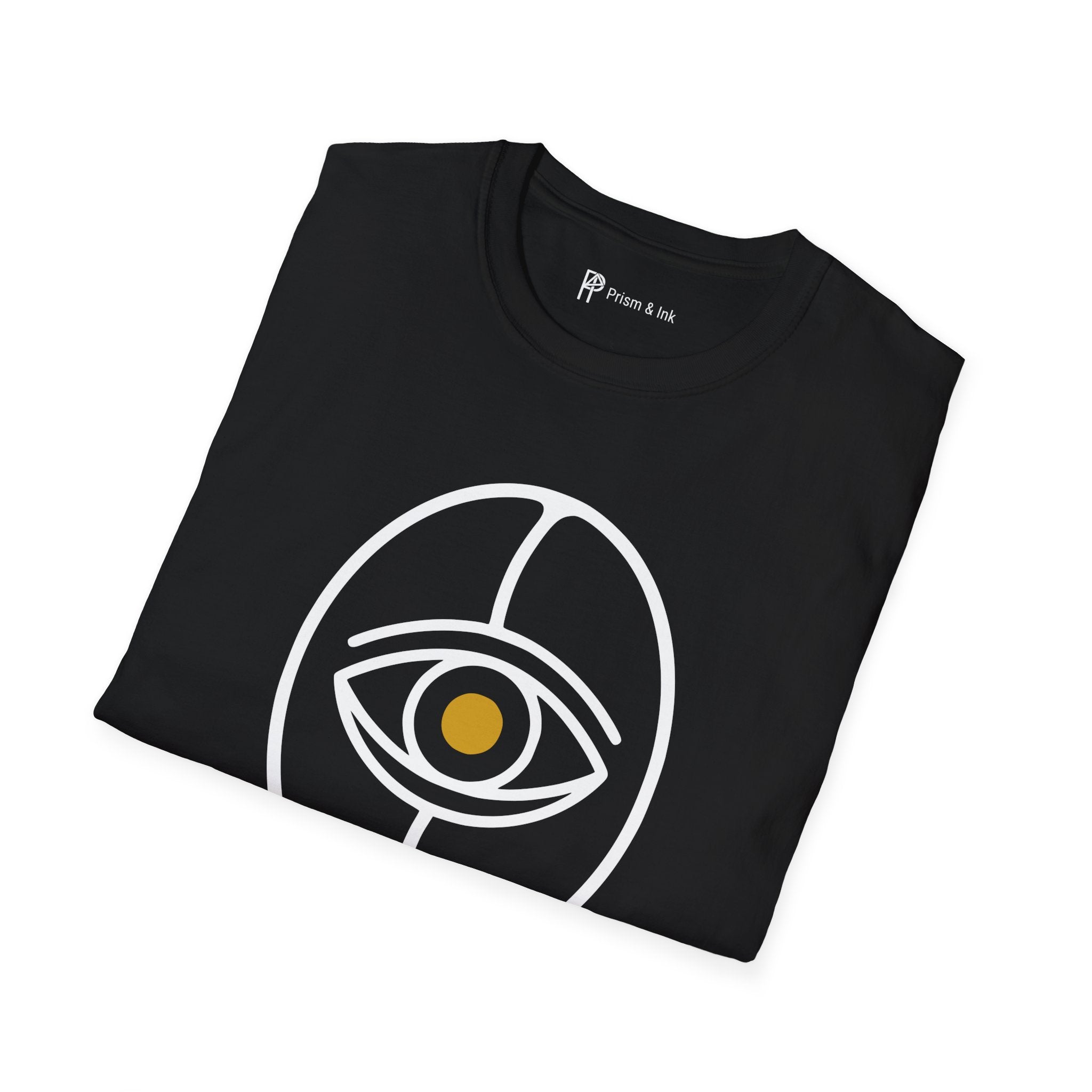 Awaken T-Shirt — Minimalist Coffee Bean and Eye Graphic