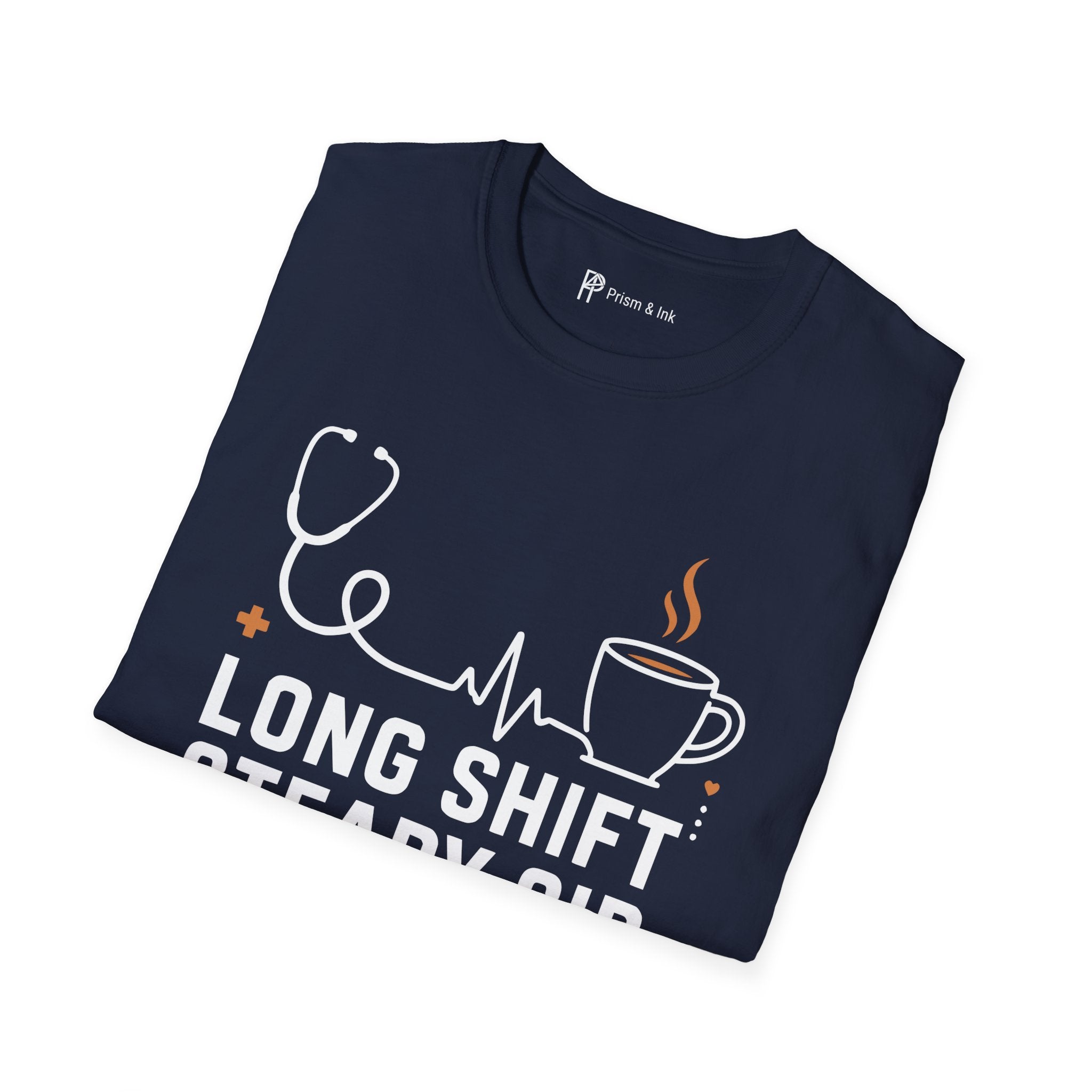 Long Shift Steady Sip Nurse Coffee T-Shirt