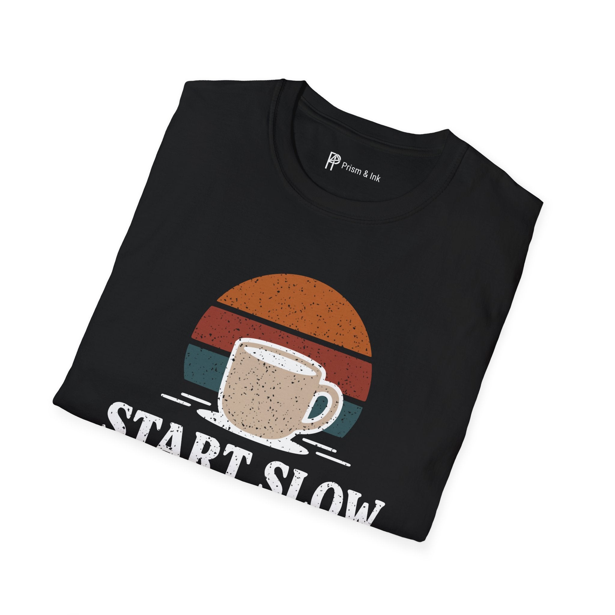 Start Slow Retro Sunset Coffee Ritual T-Shirt