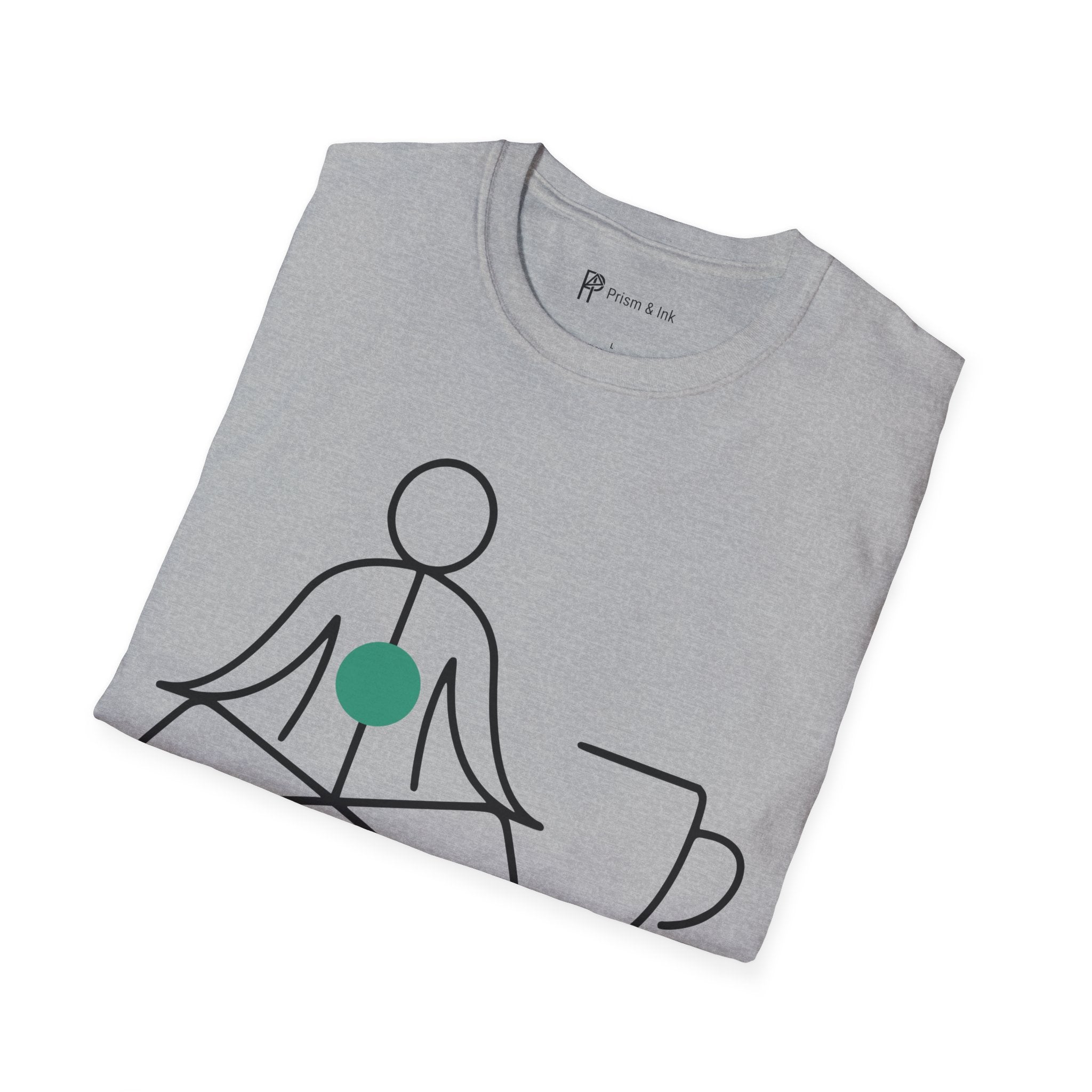 Zen Master T-Shirt — Minimalist Meditation & Coffee Alignment Art