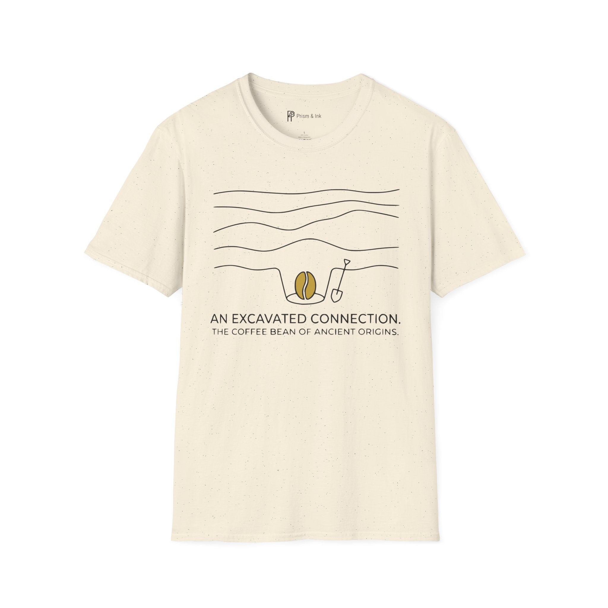 Excavated Connection T-Shirt — Archaeology Style Coffee Bean & Ancient Origins Art