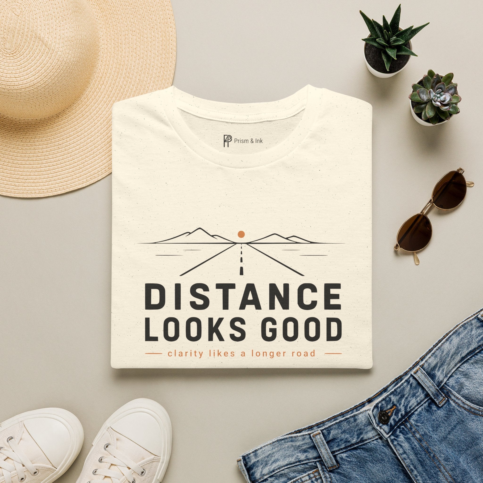 Distance Looks Good Minimalist Road Trip T-Shirt