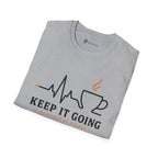 Keep It Going Powered By Coffee Heartbeat T-Shirt
