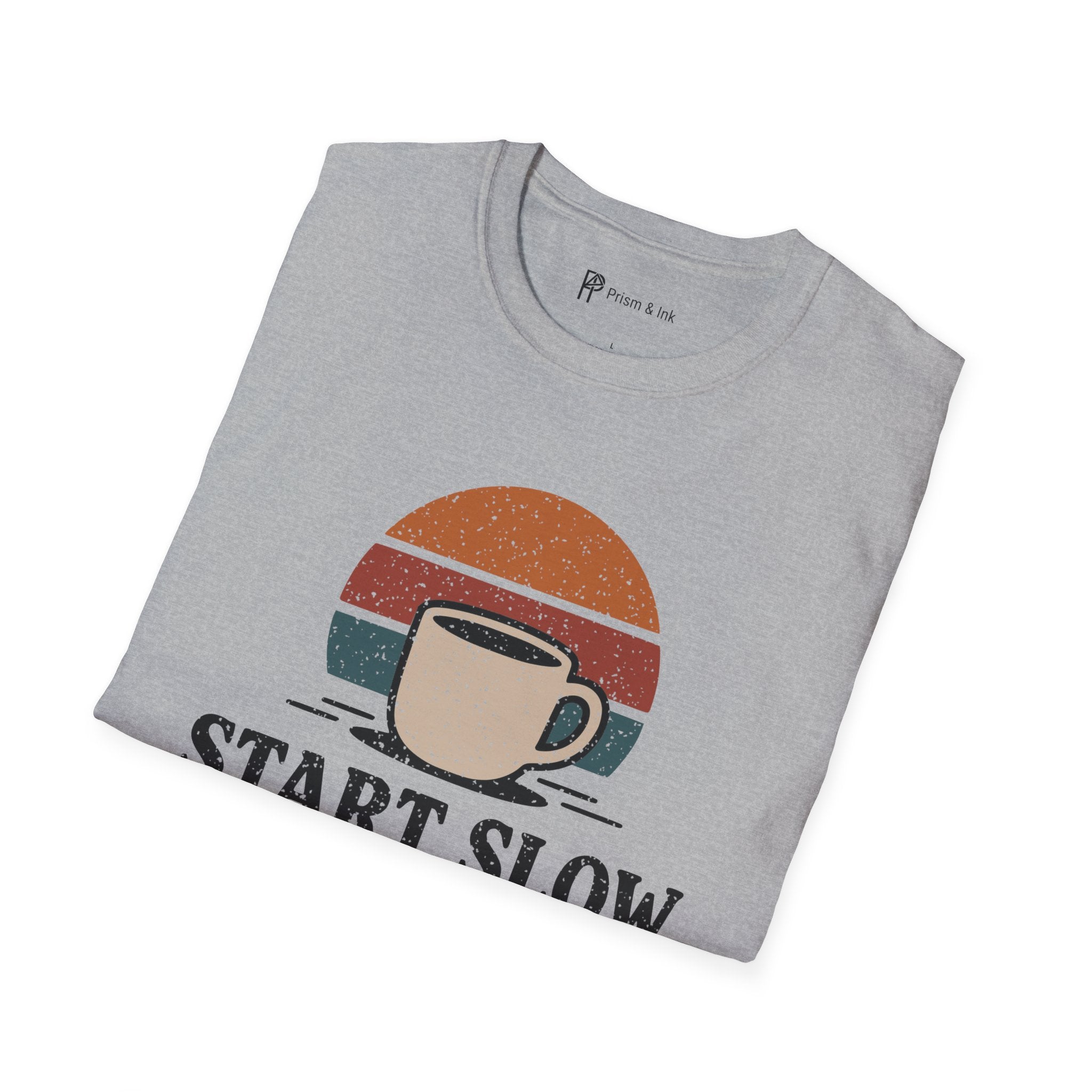 Start Slow Retro Sunset Coffee Ritual T-Shirt