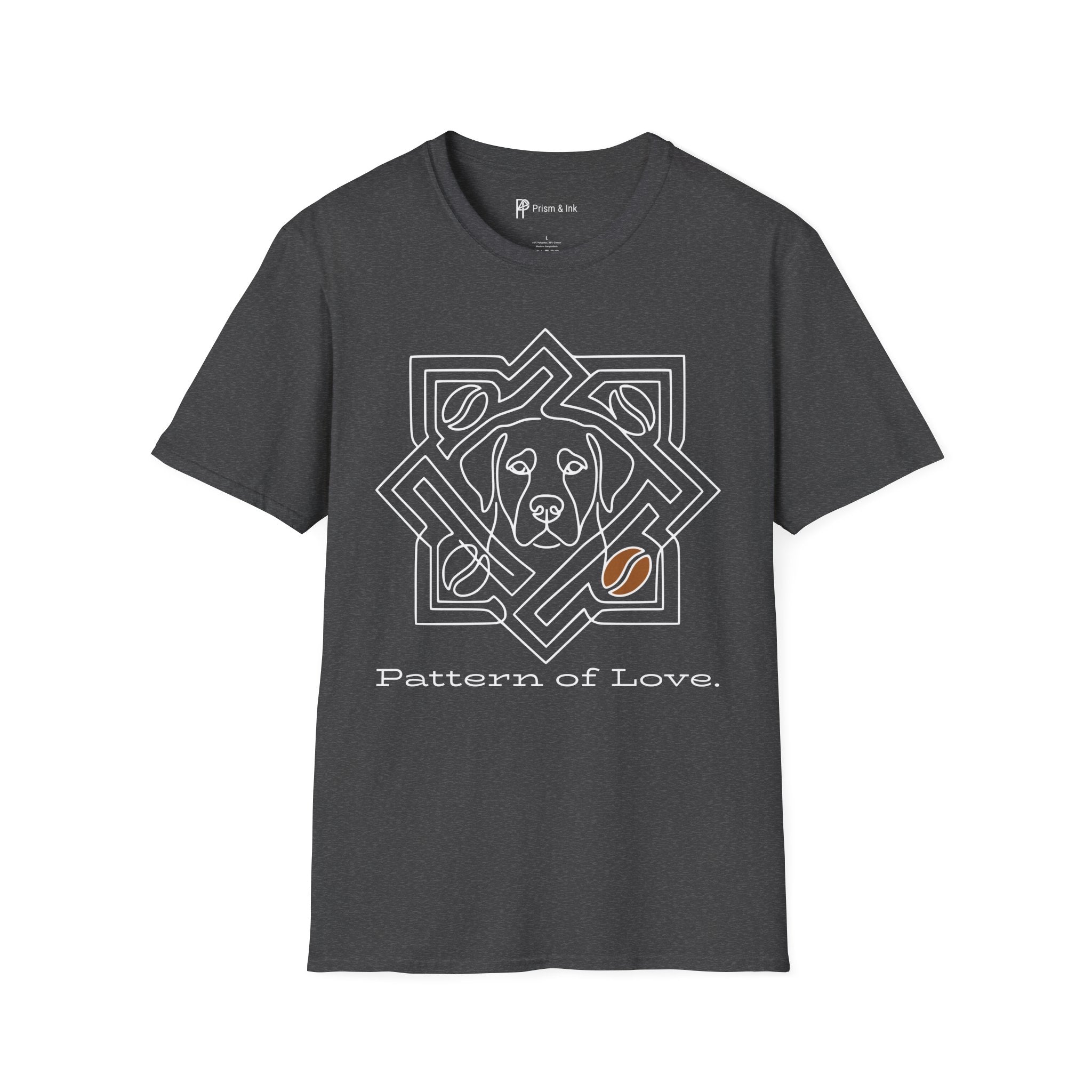 Pattern of Love Minimalist Dog & Coffee Bean T-Shirt