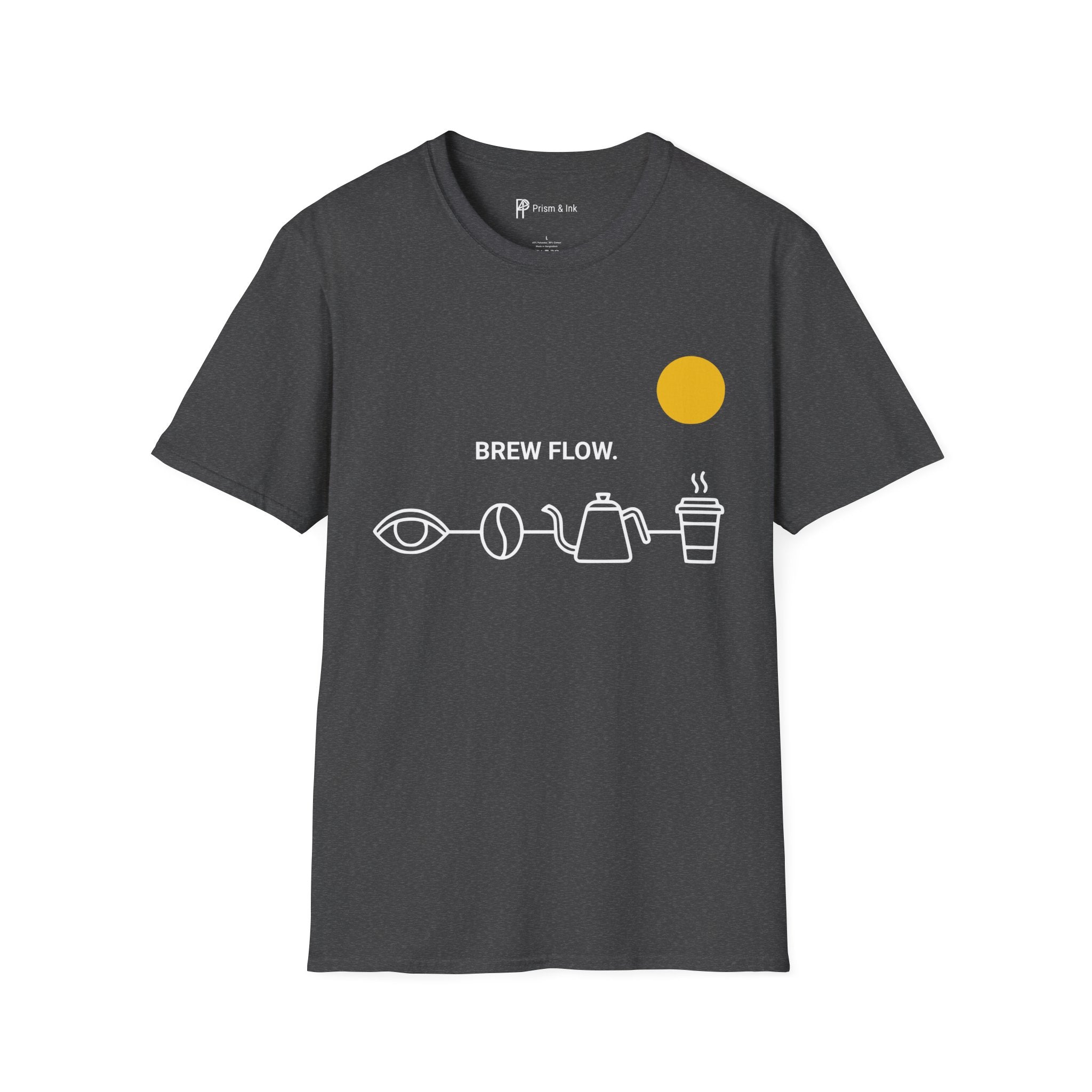 Brew Flow T-Shirt — Minimalist Coffee Process & Ritual Icons