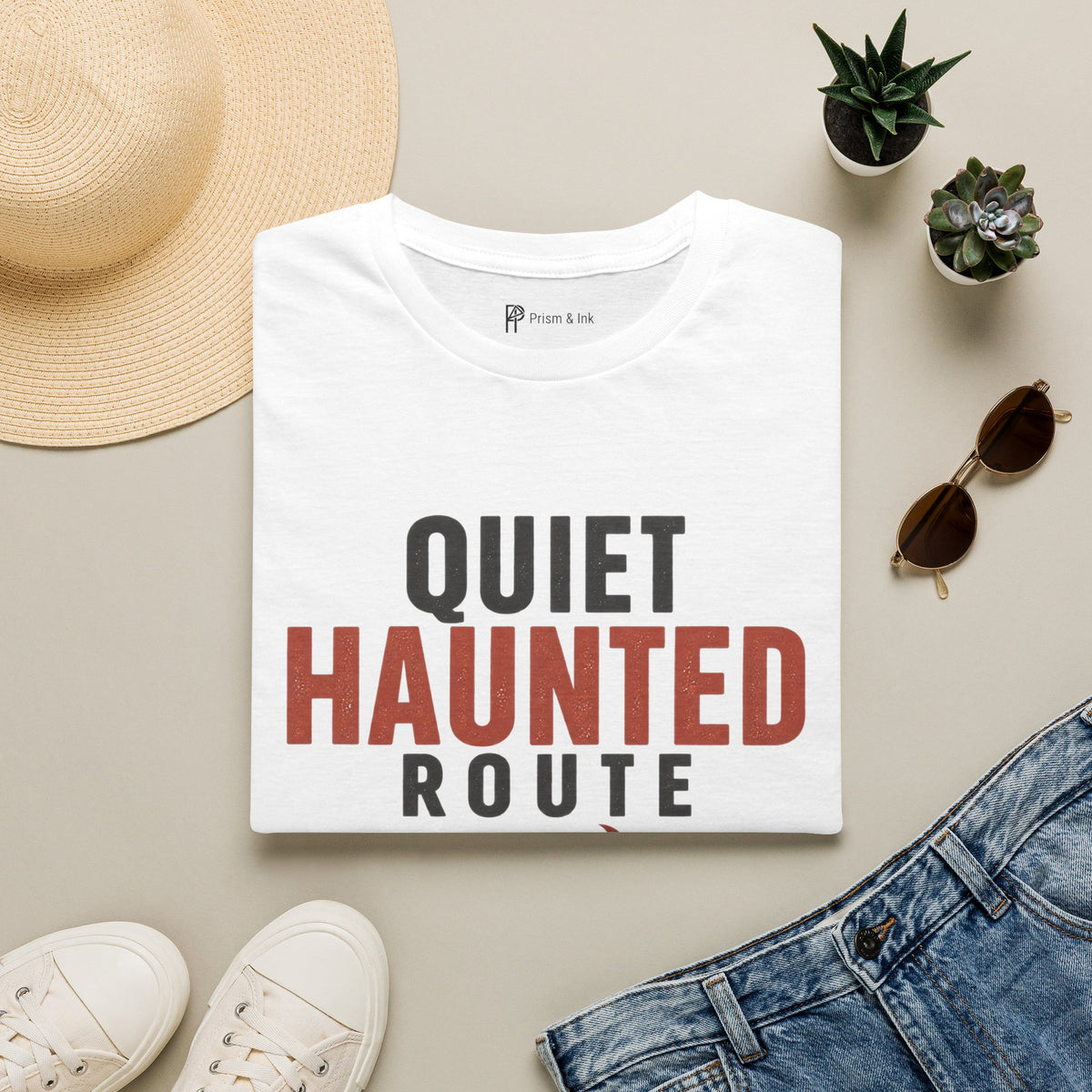 Quiet Haunted Route Halloween T-Shirt