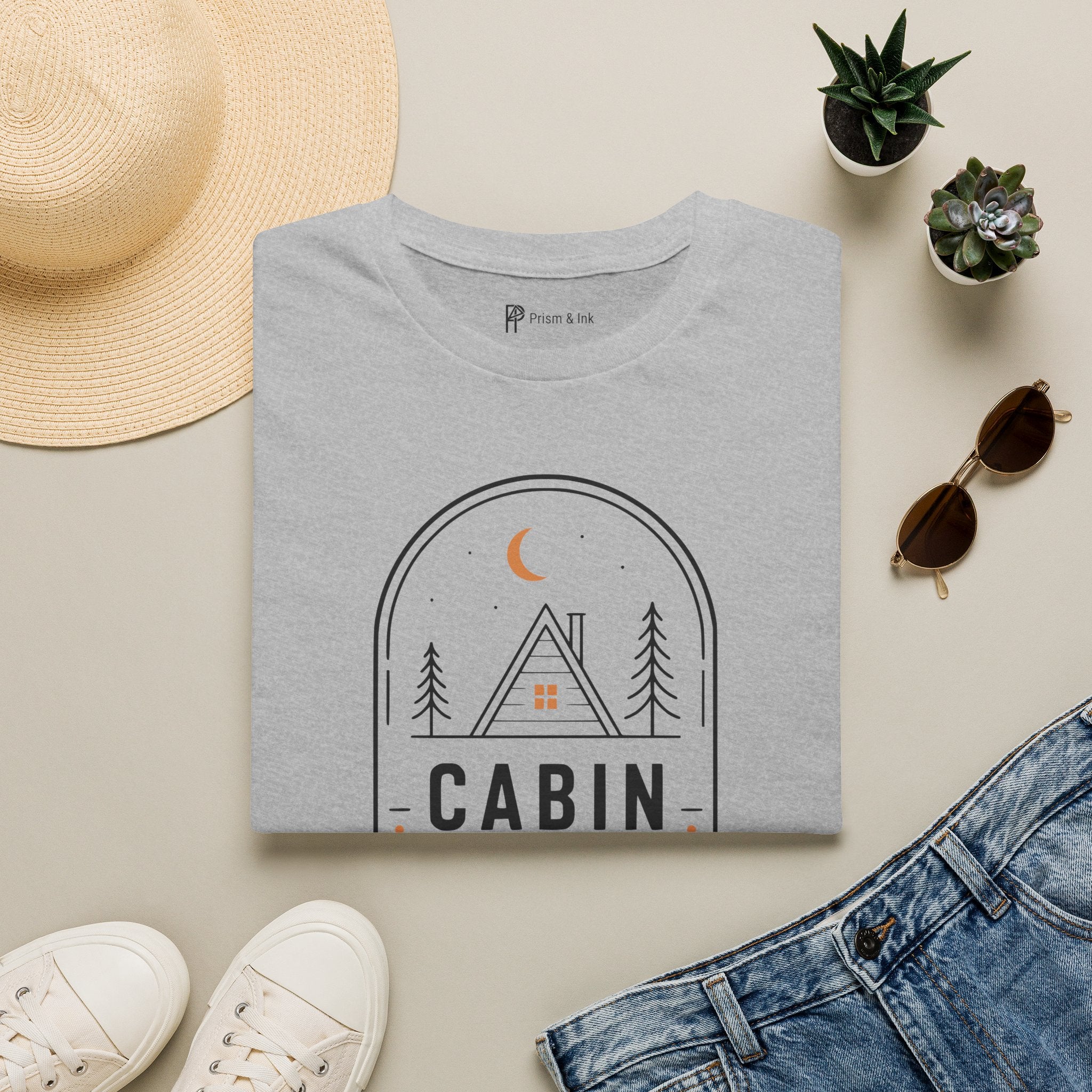 Cabin Mode Minimalist Slow Living Outdoor T-Shirt