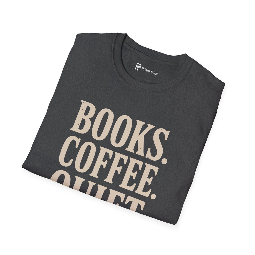 Books Coffee Quiet Minimalist Introvert T-Shirt