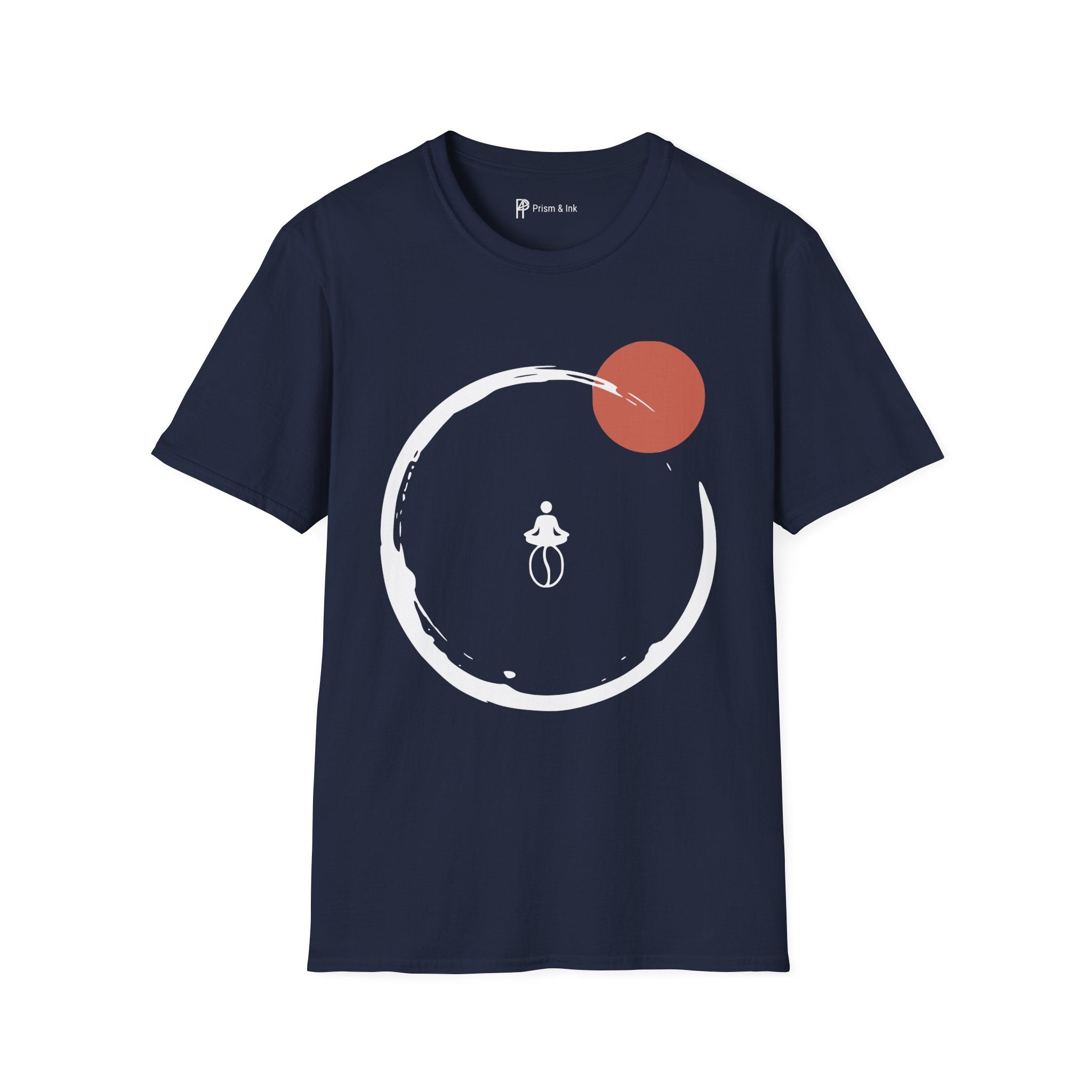 Caffeine Zen T-Shirt — Enso Circle and Meditating Coffee Bean