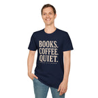 Books Coffee Quiet Minimalist Introvert T-Shirt