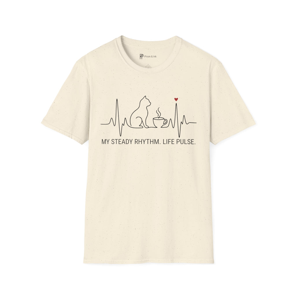My Steady Rhythm Life Pulse Cat Coffee T-Shirt