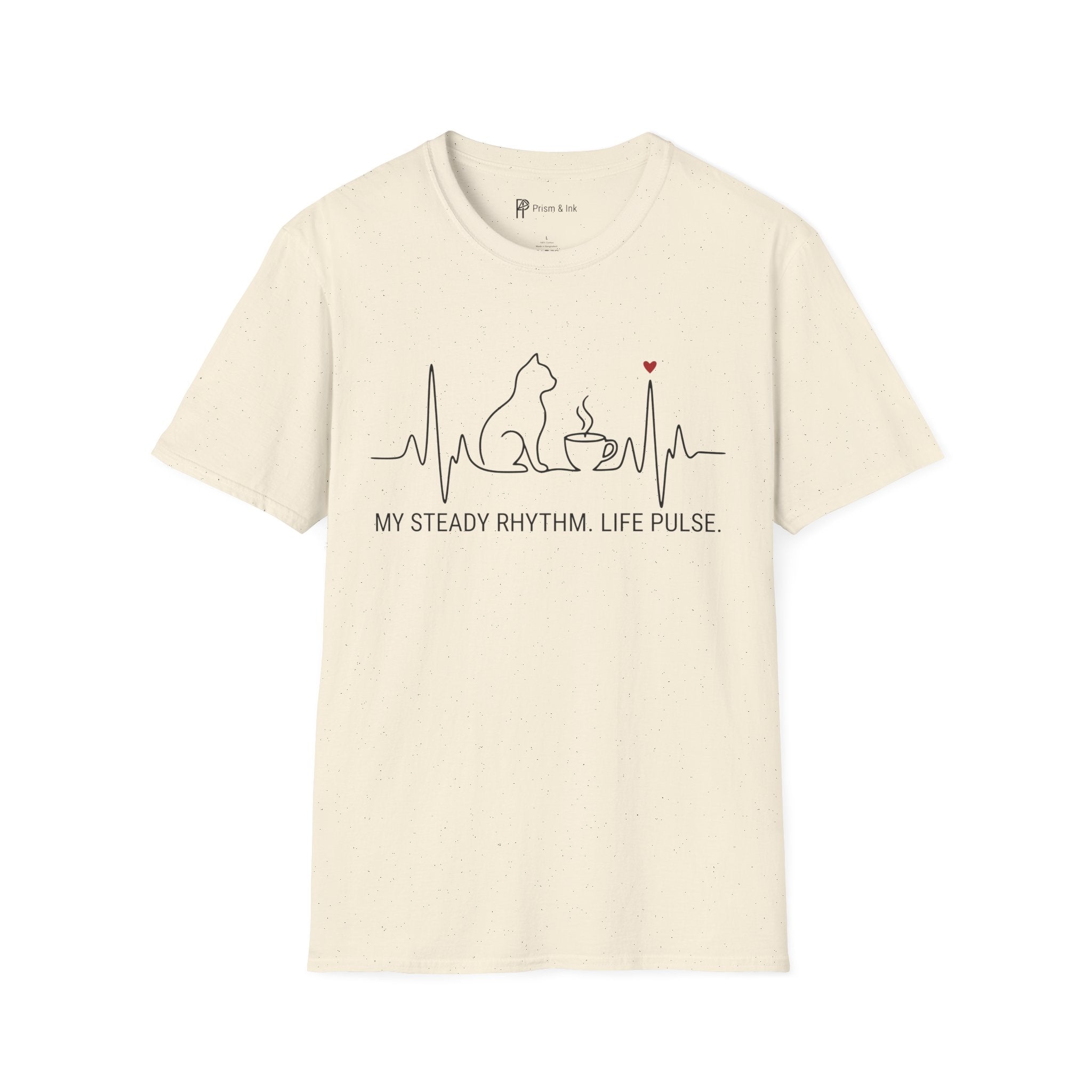 My Steady Rhythm Life Pulse Cat Coffee T-Shirt