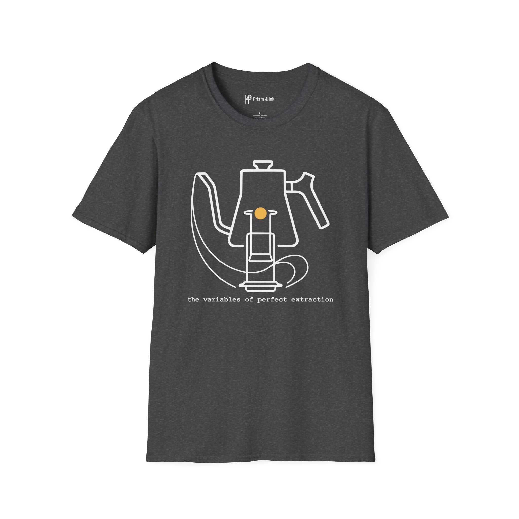 Variables of Extraction T-Shirt — Minimalist AeroPress & Kettle Brewing Art