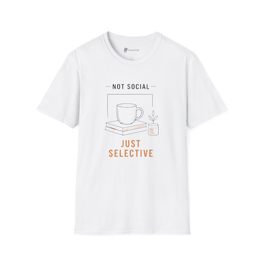 Not Social Just Selective Coffee Reading T-Shirt