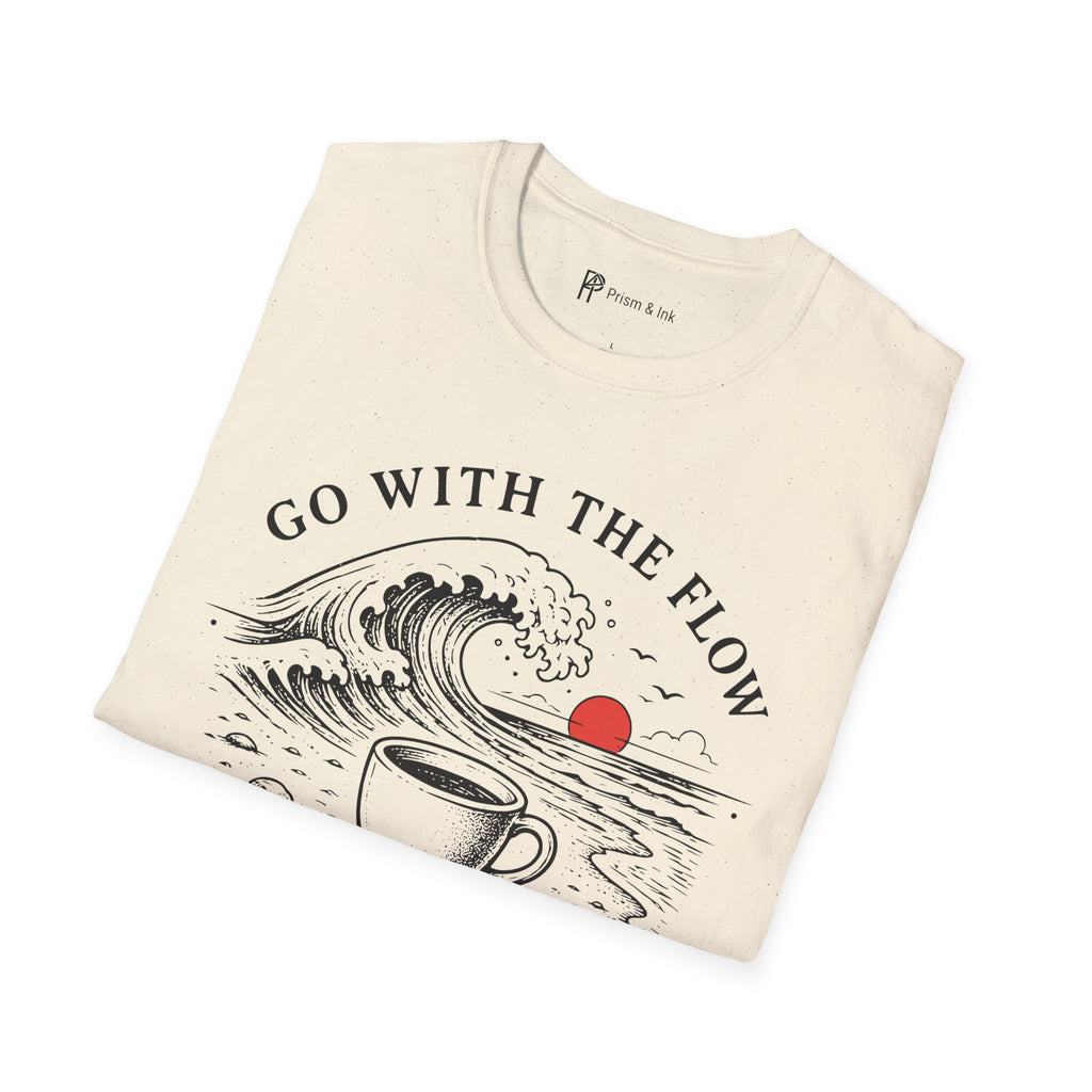 Go With The Flow Great Wave Coffee T-Shirt