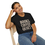 Books Coffee Quiet Minimalist Introvert T-Shirt