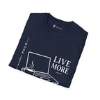 Work Less Live More Laptop T-Shirt