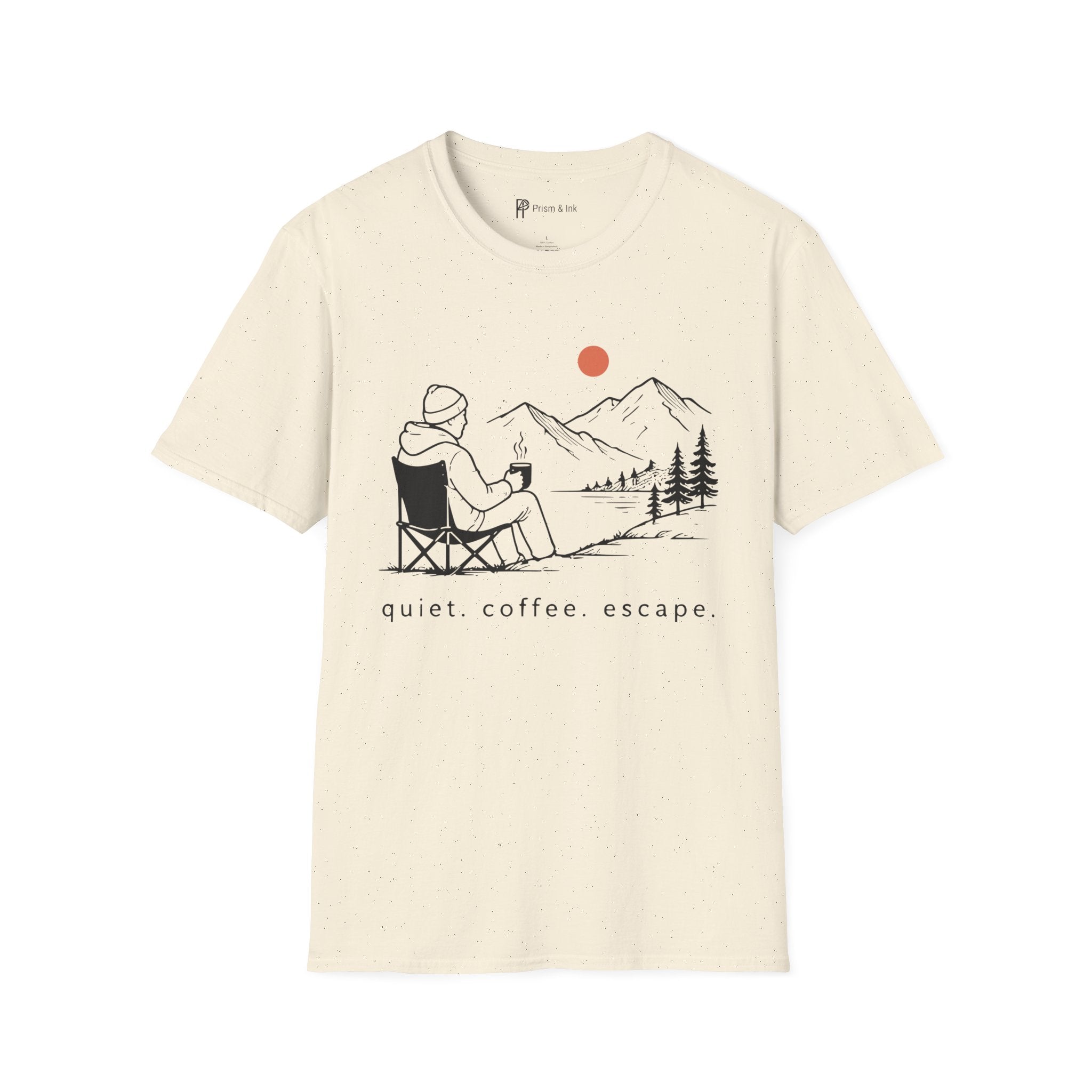 Quiet Coffee Escape Mountain Camping T-Shirt