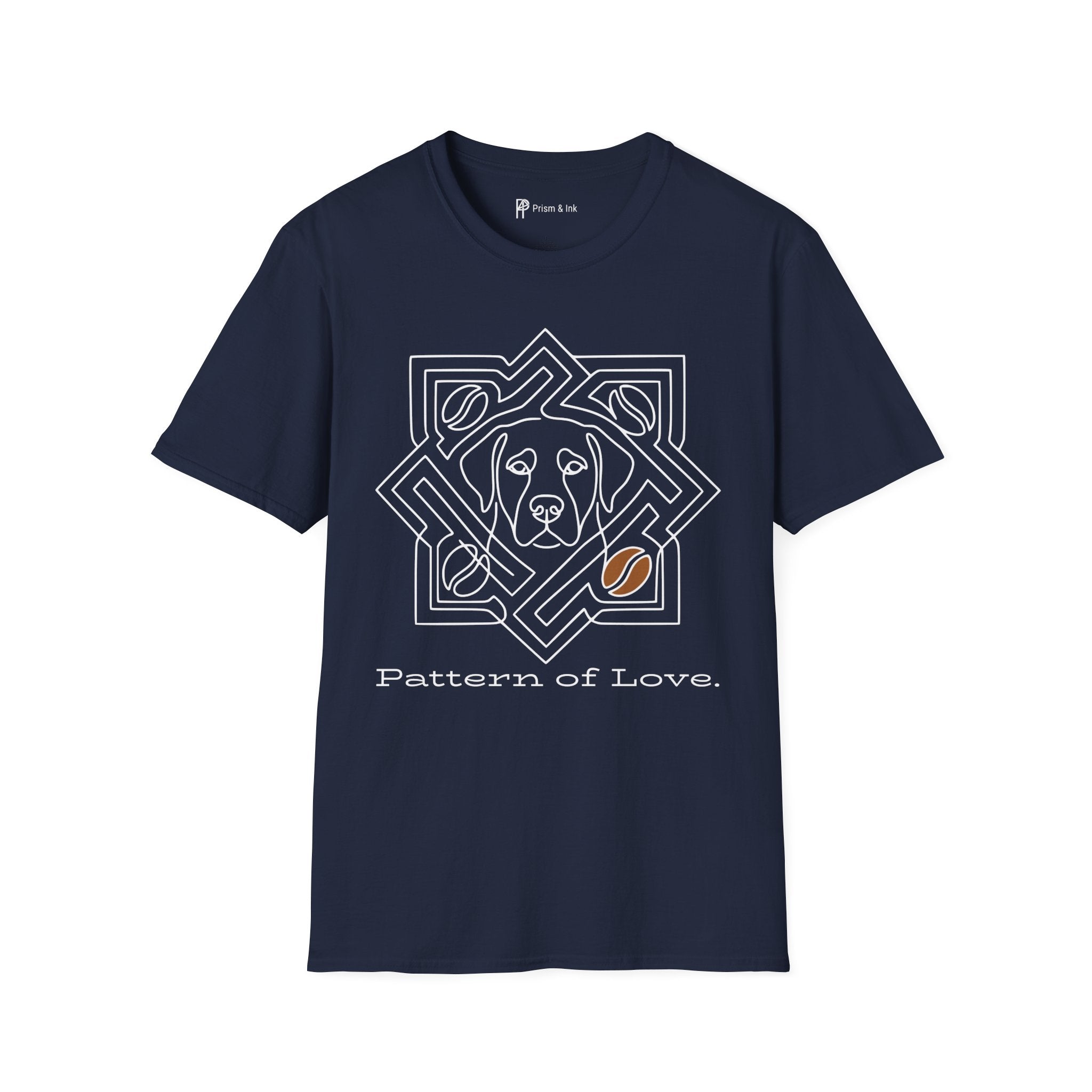Pattern of Love Minimalist Dog & Coffee Bean T-Shirt