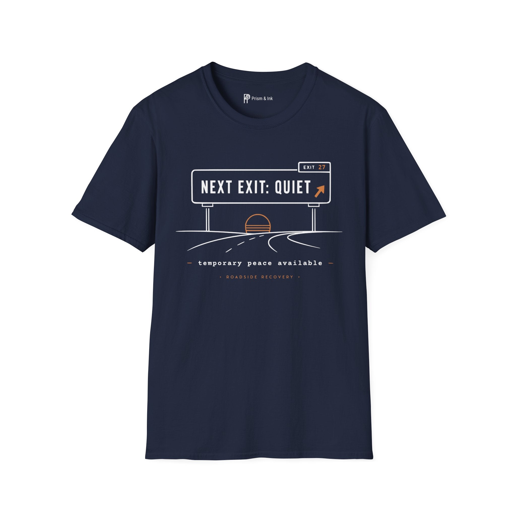 Next Exit Quiet Minimalist Road Trip T-Shirt