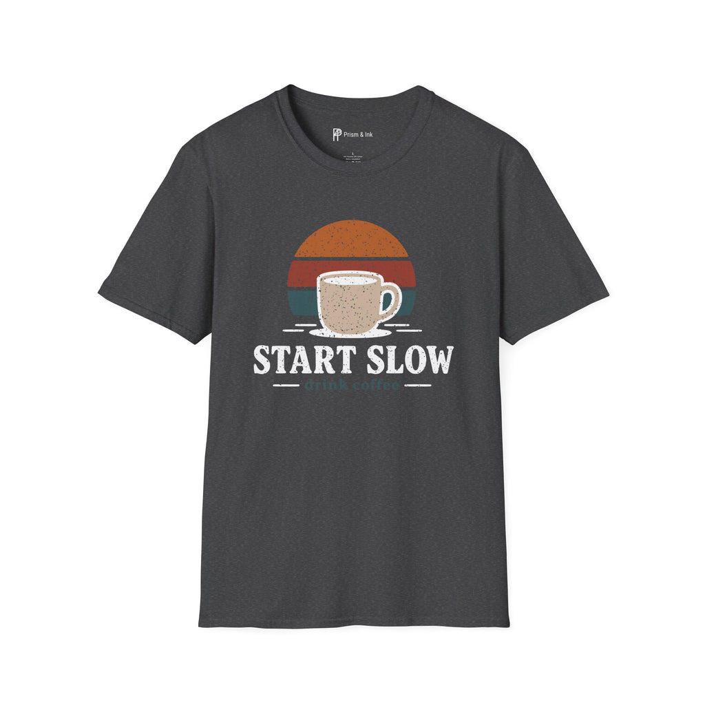 Start Slow Retro Sunset Coffee Ritual T-Shirt