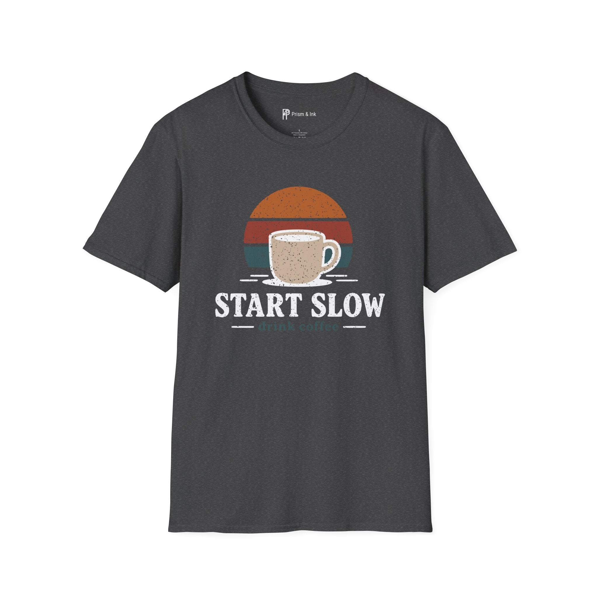 Start Slow Retro Sunset Coffee Ritual T-Shirt