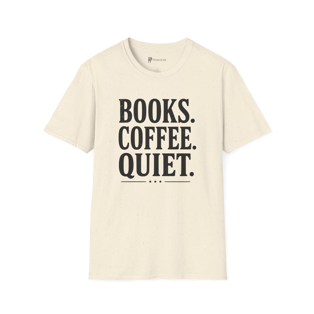 Books Coffee Quiet Minimalist Introvert T-Shirt