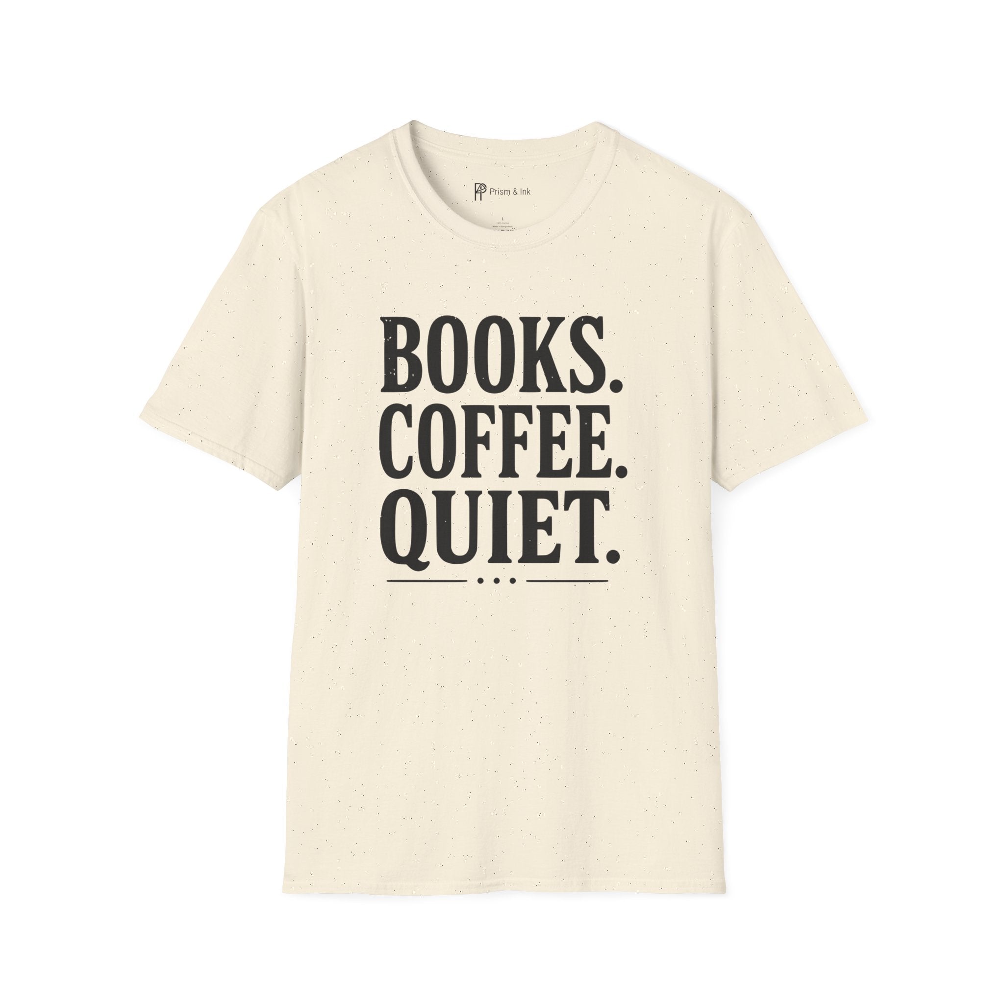 Books Coffee Quiet Minimalist Introvert T-Shirt