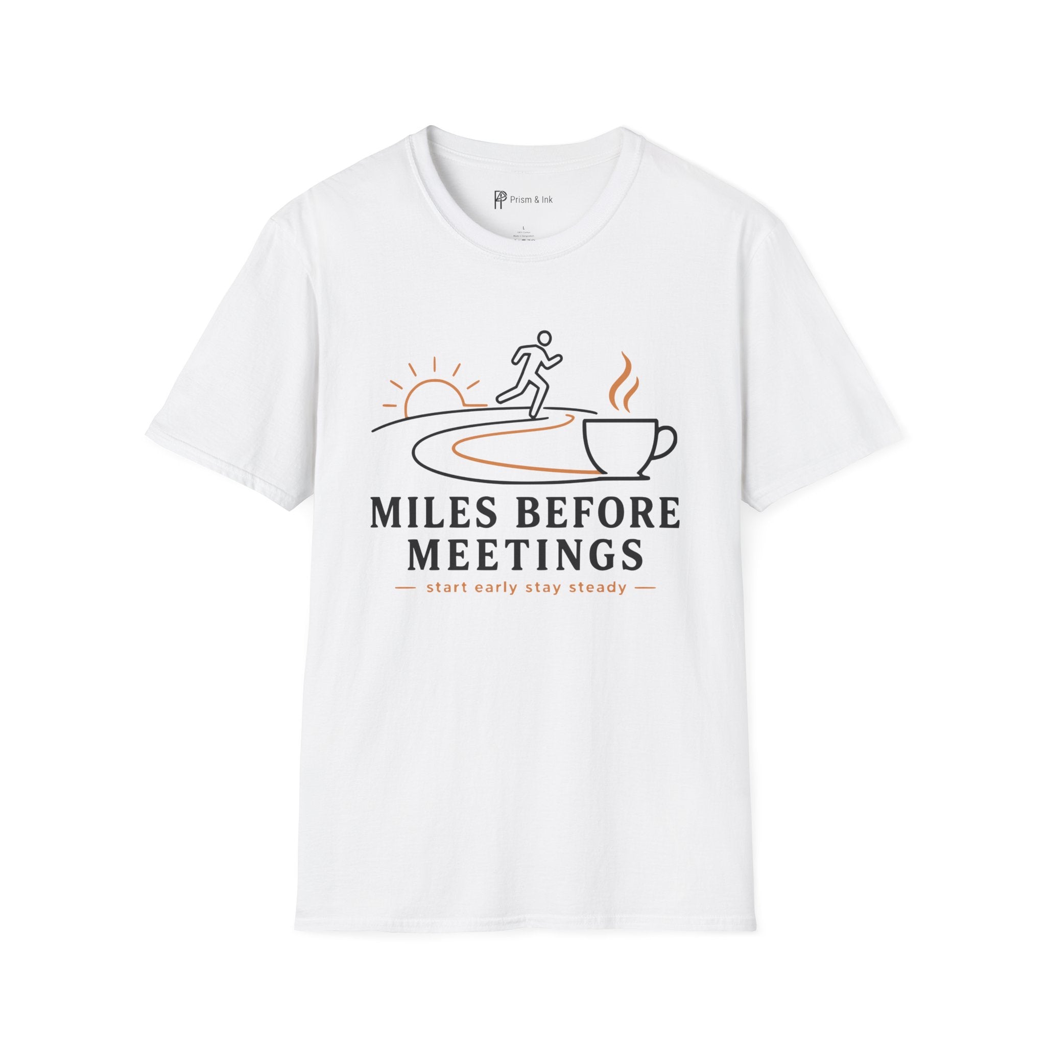 Miles Before Meetings Runner Coffee T-Shirt