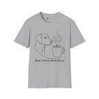 Best Friend Best Brew Minimalist Dog & Coffee Line Art T-Shirt