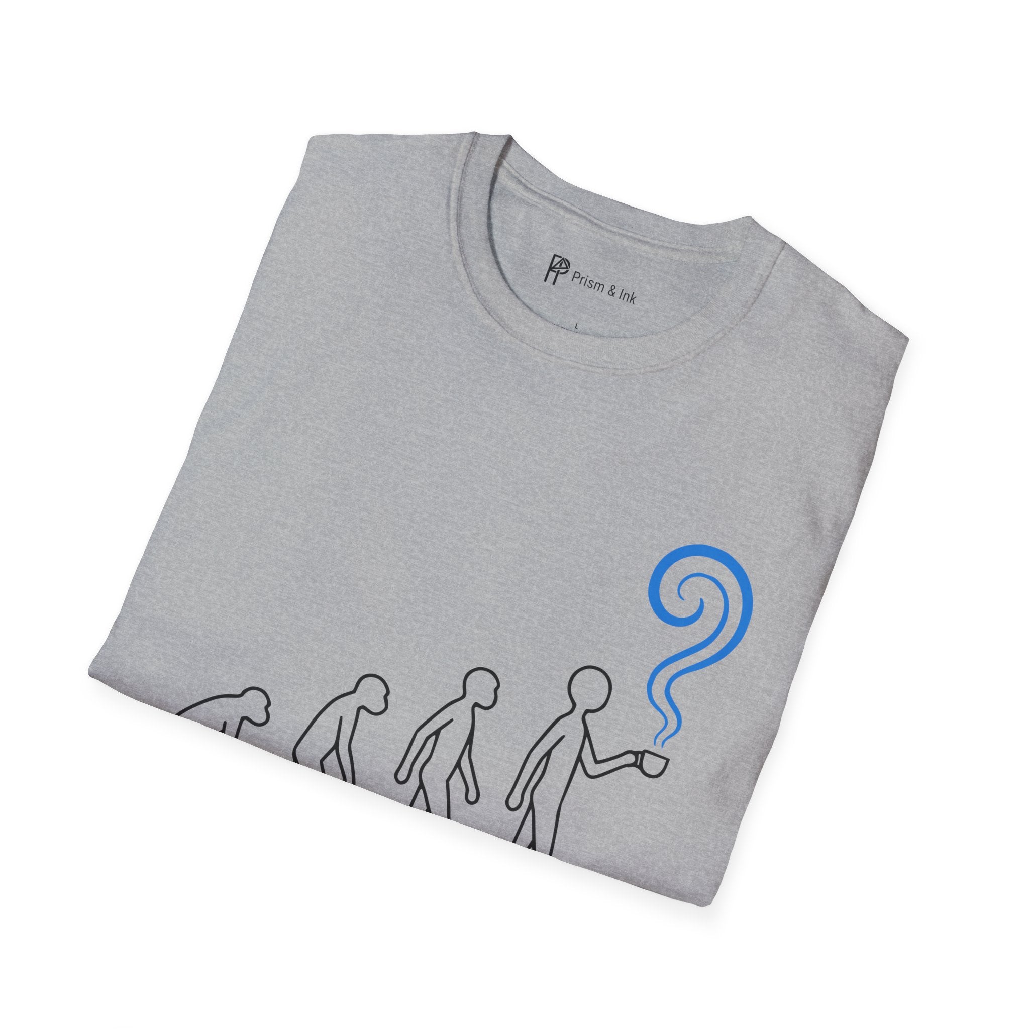 Evolution of Caffeine T-Shirt — Minimalist Human Progress & Coffee Inspiration Art