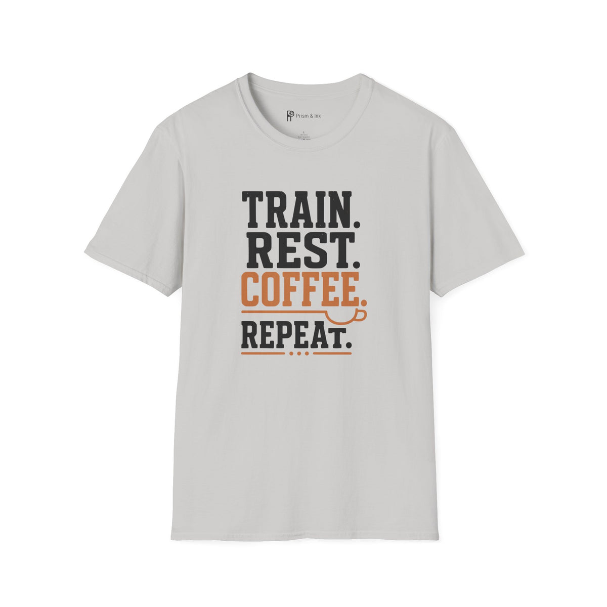 Train Rest Coffee Repeat Minimalist Gym Coffee T-Shirt